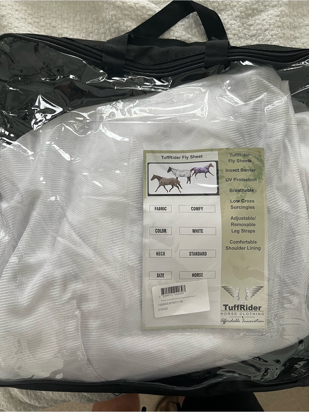 TuffRider White Fly Sheet for Horses